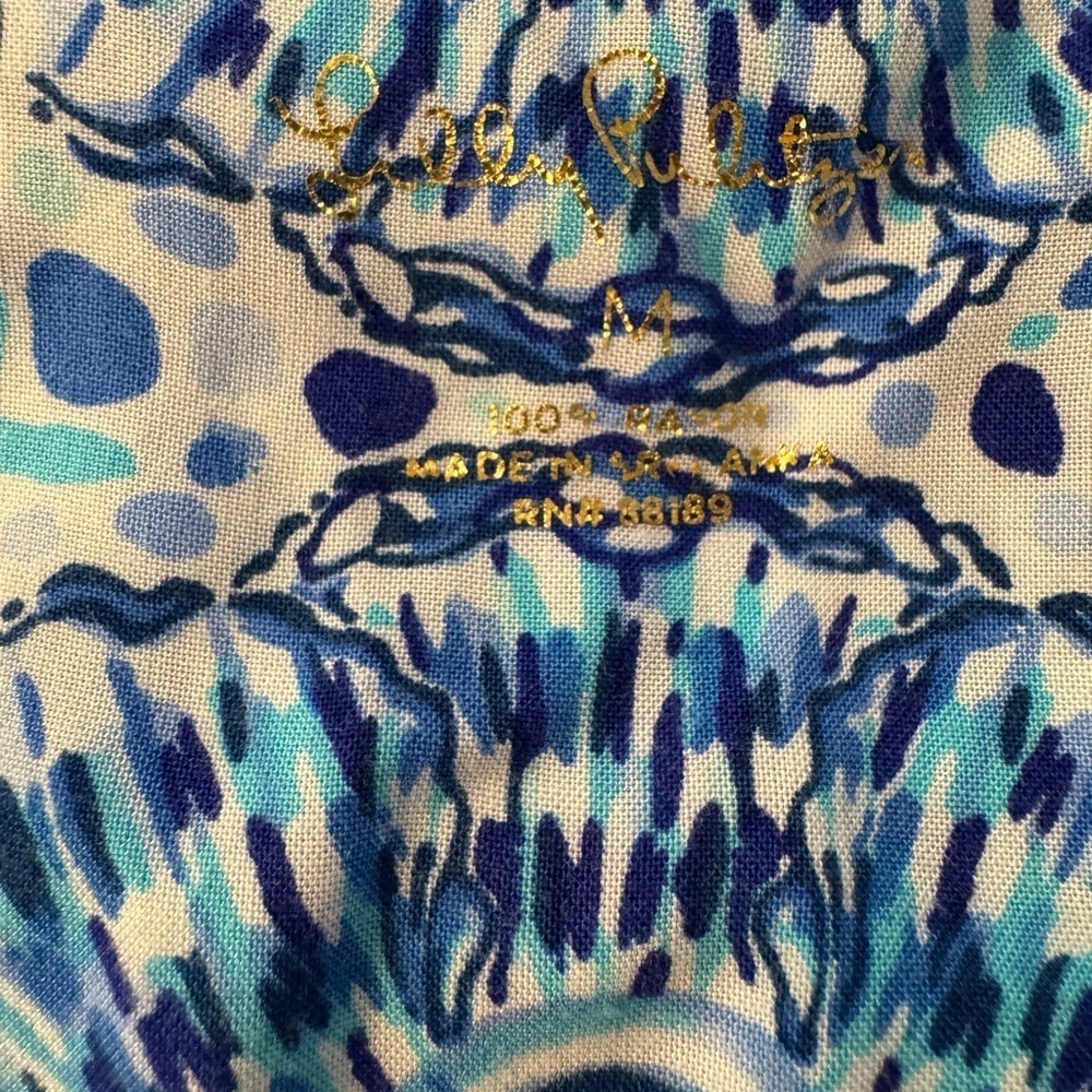 Lilly Pulitzer Women’s Lillith Tunic Blue White Dress “Call My Shell Phone” Med - Picture 9 of 9